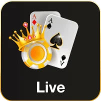 Richman live casino category icon with playing cards and a crown